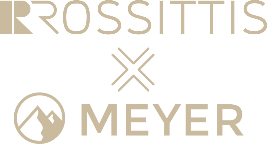 Goldenes Logo von Meyer × Rossittis – exklusive Partnerschaft im Bereich Naturstein